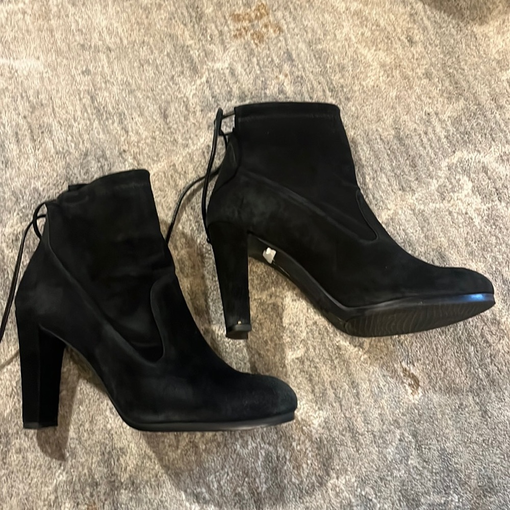 Black Stuart Weitzman heeled booties